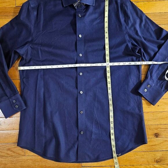 Charles Tyrwhitt Men's Slim Fit Button Shirt 16 41 Navy - Picture 4 of 6